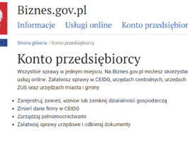 Konto Przedsiębiorcy: biznes.gov.pl i CEIDG.gov.pl konto przedsiębiorcy
